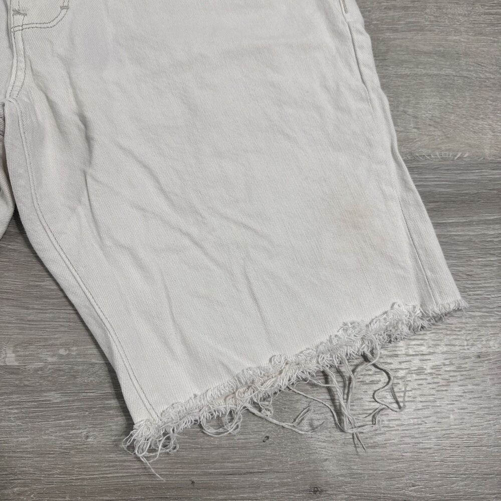 Old Navy Denim Shorts Men’s 36 White Premium Slim Cut Off Raw Hem Cotton - Picture 5 of 14